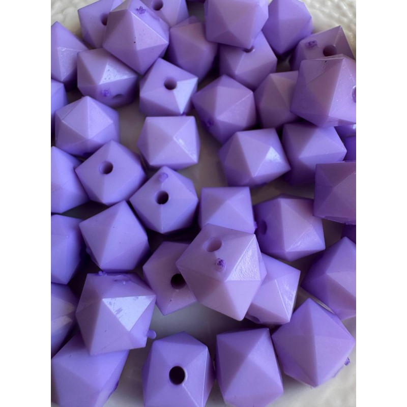 Намистини  " Куб Грановані матові  " 10 мм, фіолетовий  500 грамів