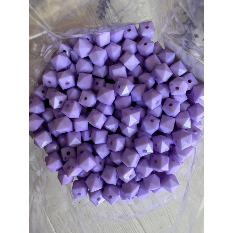 Намистини  " Куб Грановані матові  " 10 мм, фіолетовий  500 грамів