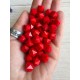 Намистини  "Куб Грановані матові  " 10 мм, червоні  500 грамів