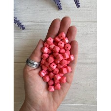 Бусины  " Граненые матовые Куб "  10 мм, розово персиковый      500 грамм