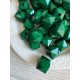 Намистини  "Куб  Грановані матові  " темно зелений 10 мм,  500 грамів