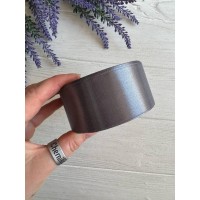 Лента атласная 4 см, графитовая 32,5 метра