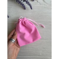 Мешочки велюровые 10*12 см, розовые 50 шт