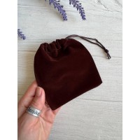 Мешочки велюровые 10*12 см, темно коричневіые 50 шт