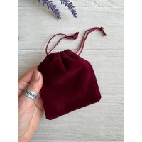 Мешочки велюровые 10*12 см, бордово малиновые 50 шт