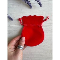 Мешочки велюровые " Сумочка "  9*12 см, красные 50 шт