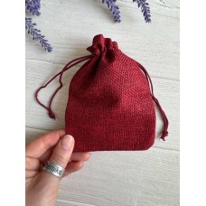 Мешочки льняні 10*14 см, бордові 50 шт