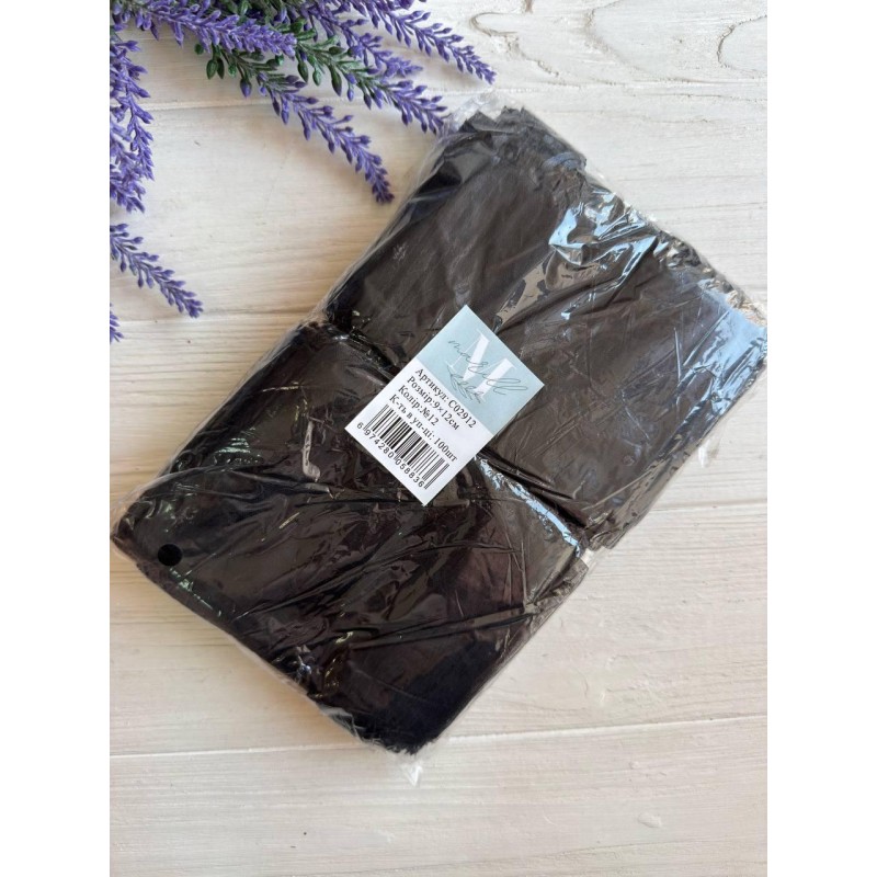 Мішечки з органзи 9*12 см, чорні 100 шт