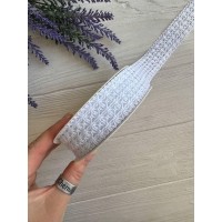 Лента вязанная 3,0 см ,  белая   11,7 метра