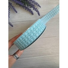 Лента вязанная 3,0 см , голубая    11,7 метра