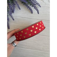 Мішковина з сердечками 2,5 см , червона  18 метров