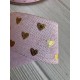 Мешковина с сердечками 2,5 см ,  розовая   18 метров