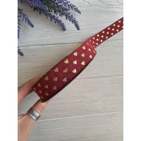 Мішковина з сердечками 2,5 см , бордо 18 метров