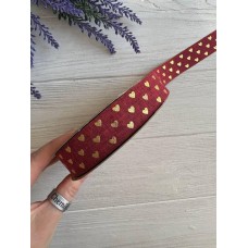 Мешковина с сердечками 2,5 см ,  бордо   18 метров