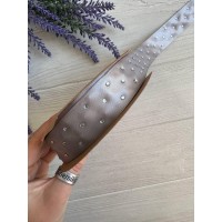 Атлас зі стразами  2,5 см , сірий 18 метрів