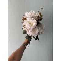 Букет пионов на ножке С30475, молочные