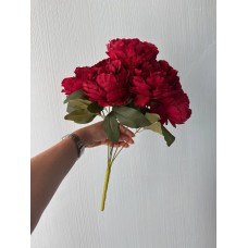 Букет пионов на ножке С30478, малиново бордовый