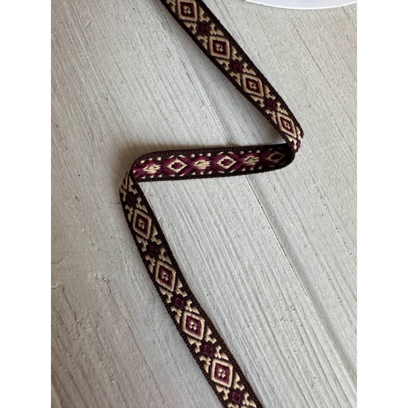 Тасьма жакардова з орнаментом " 19808 "  1.0 см , 22.5 метри