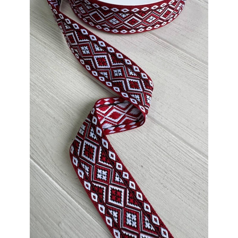 Тасьма жакардова з орнаментом " 19848 "  3,2 см , 22.5 метри