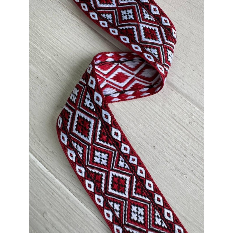 Тасьма жакардова з орнаментом " 19848 "  3,2 см , 22.5 метри