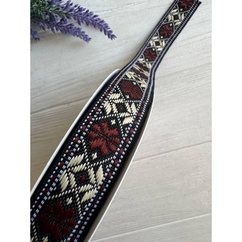 Тасьма жакардова з орнаментом " 19850 "  2,5 см , 22.5 метри