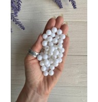 Намистини " Акрил перламутровий " глянцевий круглий 10 мм, білі 500 грамів