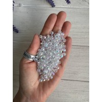 Намистини " Кришталеві Хамелеон круглі " 6 мм , білі 500 грам