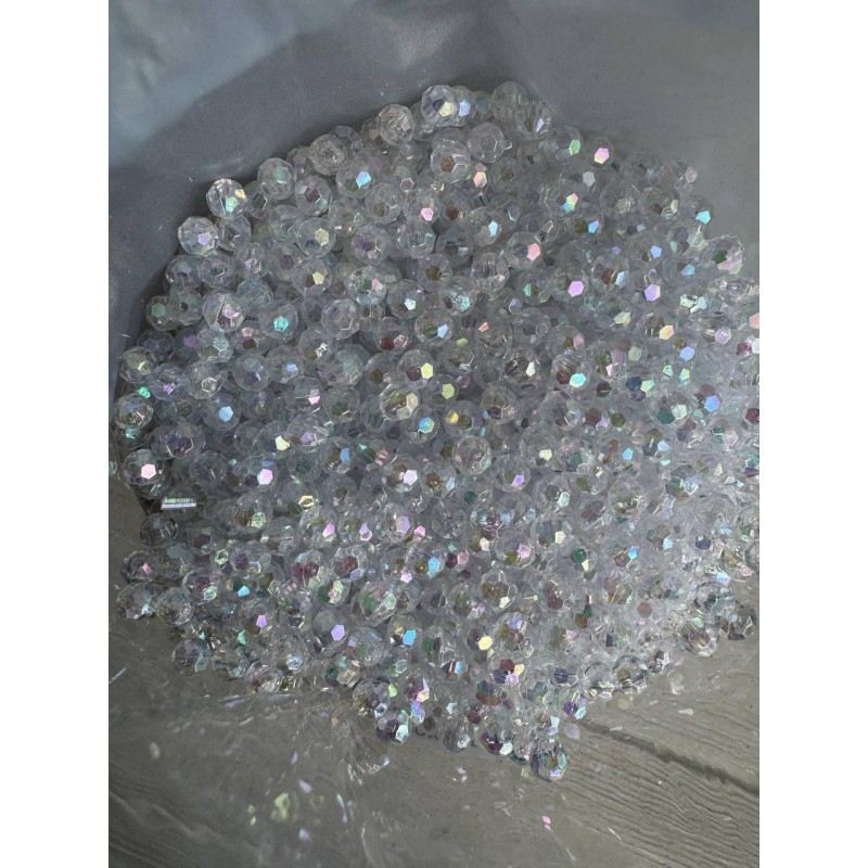 Намистини " Кришталеві Хамелеон круглі " 6 мм , білі 500 грам