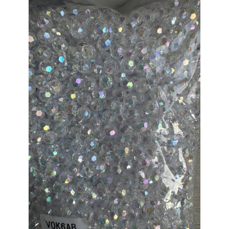 Намистини " Кришталеві Хамелеон круглі " 6 мм , білі 500 грам