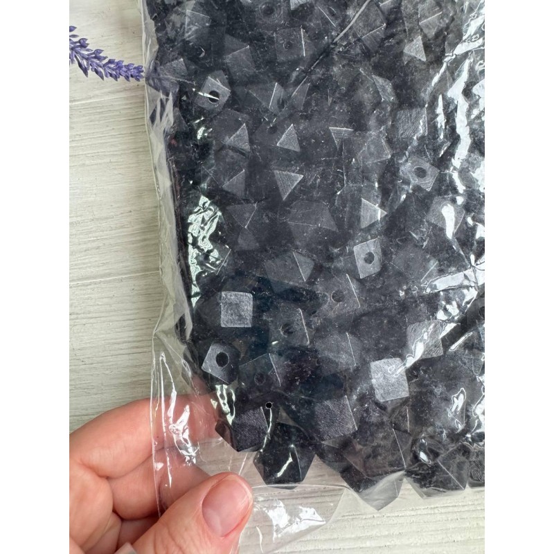 Намистини дерев'яні куб, 16 мм чорні  500 грамів