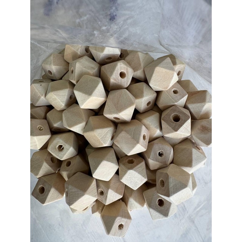 Намистини дерев'яні куб, 16 мм  натуральний колір 500 грамів