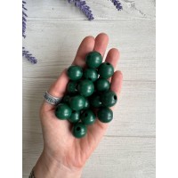 Бусины деревянные круглые 18 мм , темно зеленые  500 грам