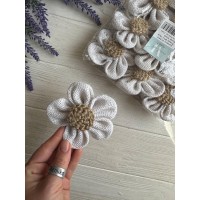 Квіти з мішковини30495 , білі 12 шт