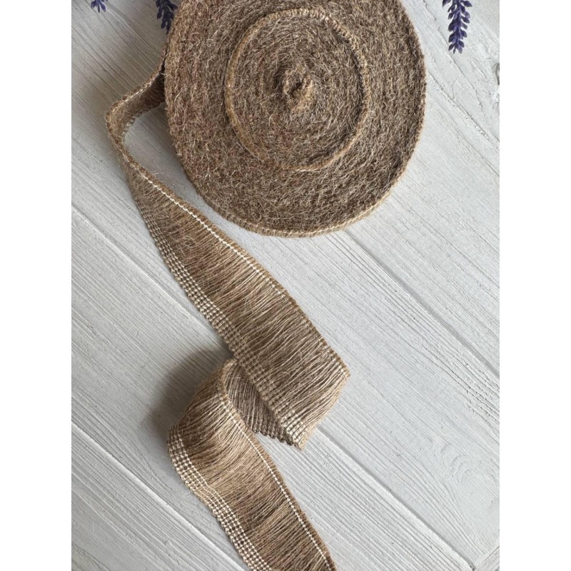 Стрічка мішковина " Бахрома 19340 " 4 см , рулон 10  метрів