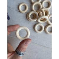Колечки деревянные, 30 мм  натуральный цвет 100 шт