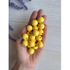 Намистини дерев'яні круглі 16 мм, жовті  500 грамів