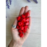 Намистини дерев'яні куб, 14 мм червоні  500 грамів