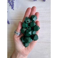 Намистини дерев'яні куб, 16 мм  темно зелені 500 грамів