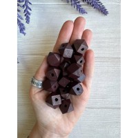 Бусины деревянные куб, 16 мм  бордово коричневые 500 грам