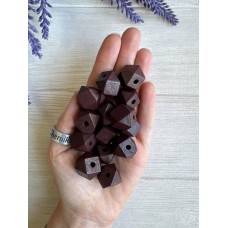 Намистини дерев'яні куб, 16 мм бордово коричневі  500 грамів