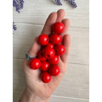 Бусины деревянные круглые 20 мм , красные  500 грам