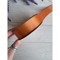 Атлас  двухсторонний  2,5 см, золотисто коричневый  22.5 метра