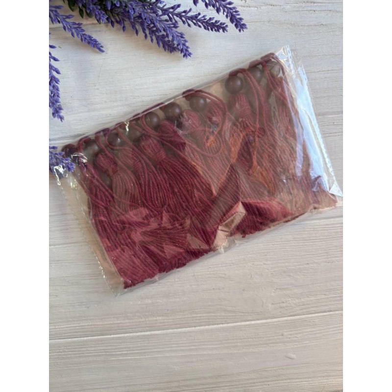 Китиці бавовняні, бордо 10 шт