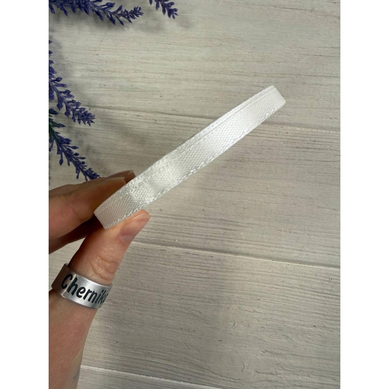 Стрічка атласна 0,6 см молочна 32,5 метра
