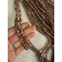 Намистини " Рондель 8 мм " кришталь  , коричневі АВ  нитка 60 - 67  шт
