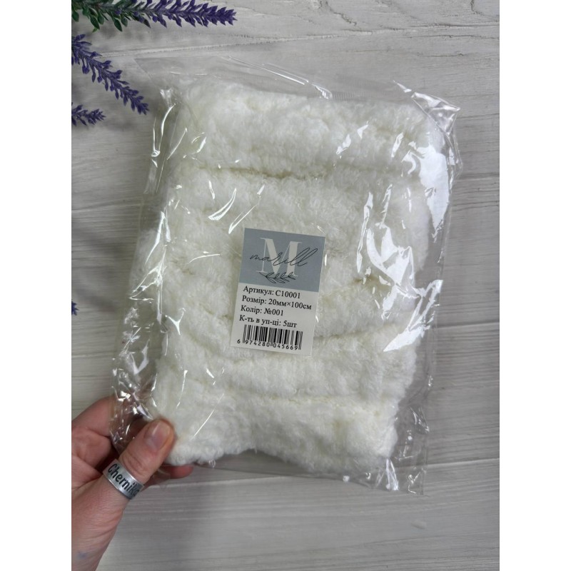 Дріт плюшевий С10001, молочний 5  шт