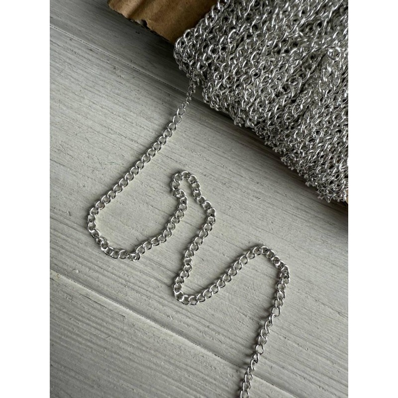 Ланцюжок 3,5 * 4 мм  світле  срібло  50 см