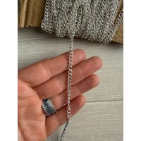 Ланцюжок 3,5 * 4 мм  світле  срібло  50 см