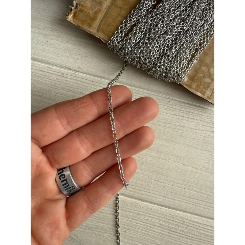 Ланцюжок 2,7 * 3  мм  срібло  50 см