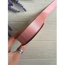 Атлас двохсторонній  2,5 см, брудно рожевий  22.5 метри